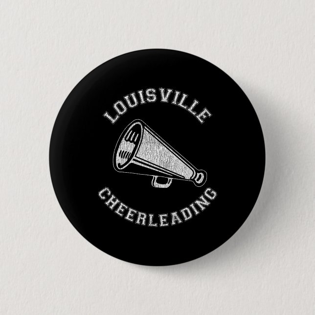 Louisville Cheer Distressed Retro 90-tals Cheerlea Knapp (Framsida)