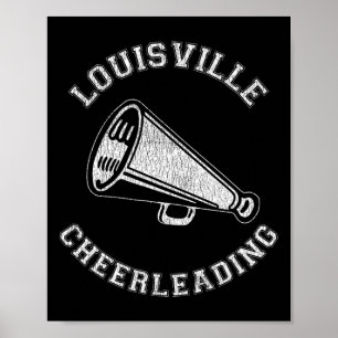 Louisville Cheer Distressed Retro 90-tals Cheerlea Poster