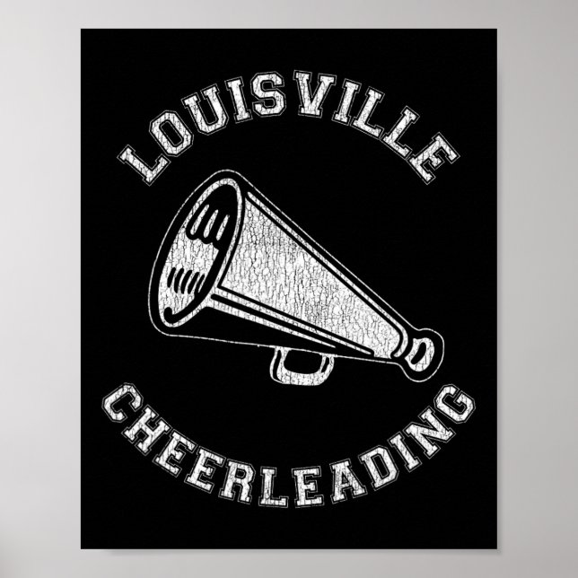 Louisville Cheer Distressed Retro 90-tals Cheerlea Poster (Framsidan)