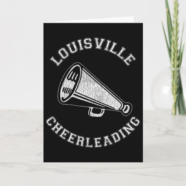 Louisville Cheer Distressed Retro 90's Cheerleader Kort (Framsida)
