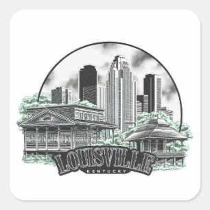 Louisville City Kentucky USA Fyrkantigt Klistermärke