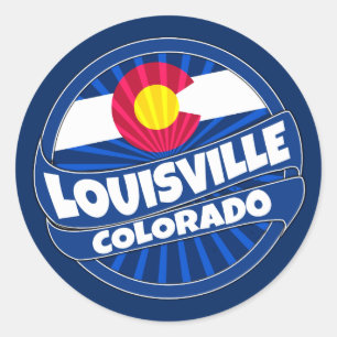 Louisville Colorado-flagga-brännmärkning Runt Klistermärke