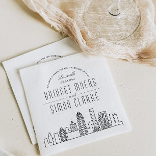 Louisville Deco Skyline   Bröllop Event Napkins Pappersservett