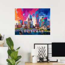 Louisville Färgrik Siluett Abstrakt Konst