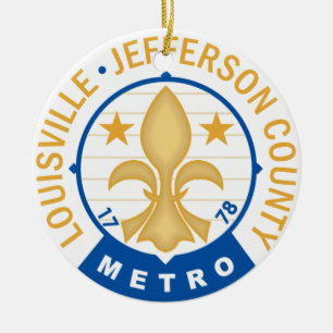 Louisville flagga stad julgransprydnad keramik