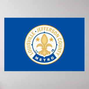 Louisville flagga stad poster