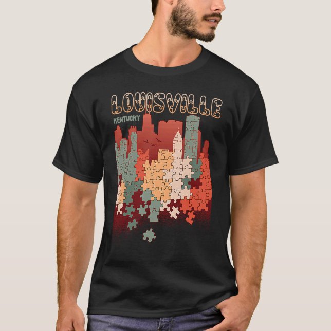 Louisville In Kentucky Travel Souvenir T Shirt (Framsida)