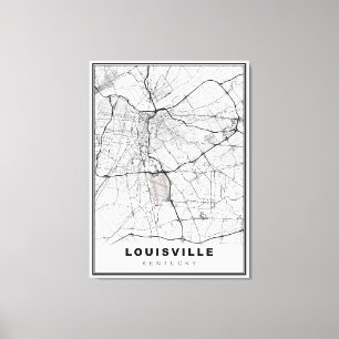 Louisville Karta Canvastryck