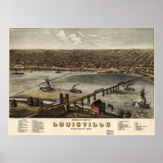 Louisville, Kentucky - 1876 (Ruger) BigMapBlog.com Poster