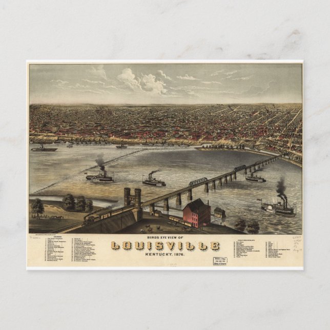 Louisville, Kentucky 1876 Vykort (Framsida)
