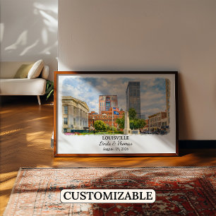 Louisville Kentucky Affisch, Akvarell, Anpassad Poster