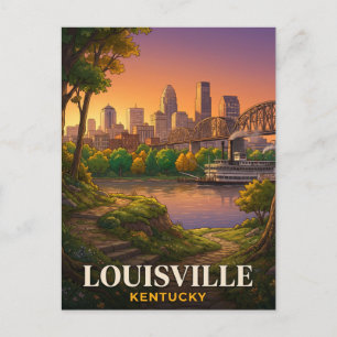 Louisville Kentucky Ångbåt Flodpromenad Resa Vykort