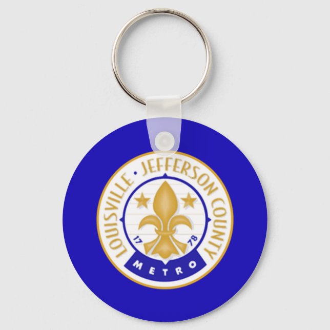 Louisville (Kentucky) flagga Keychain Nyckelring (Framsida)