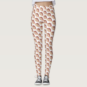 Louisville Kentucky Hett Brown öppface Sandwich KY Leggings