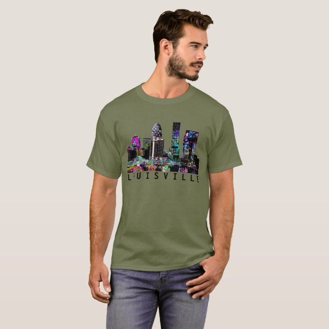 Louisville, Kentucky i graffiti T-shirt (Hel framsida)
