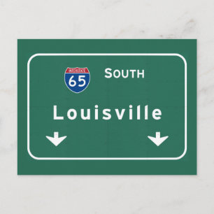 Louisville Kentucky kt Interstate Highway Freeway Vykort
