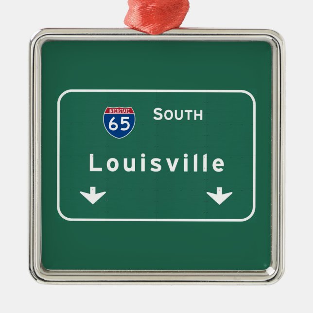 Louisville Kentucky kt Interstate huvudvägmotorväg Julgransprydnad Metall (Framsidan)