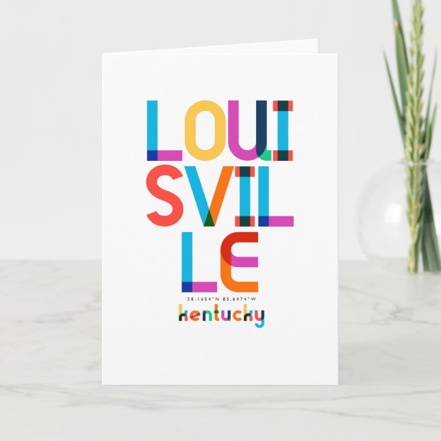 Louisville Kentucky Mid Century, Pop Art. Kort (Framsida)