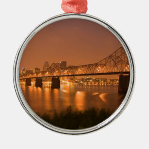 Louisville Kentucky nattljus överbryggar Ohio Julgransprydnad Metall