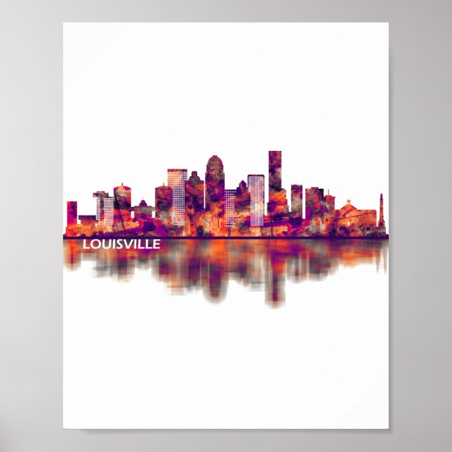 Louisville Kentucky Skyline Poster (Framsidan)