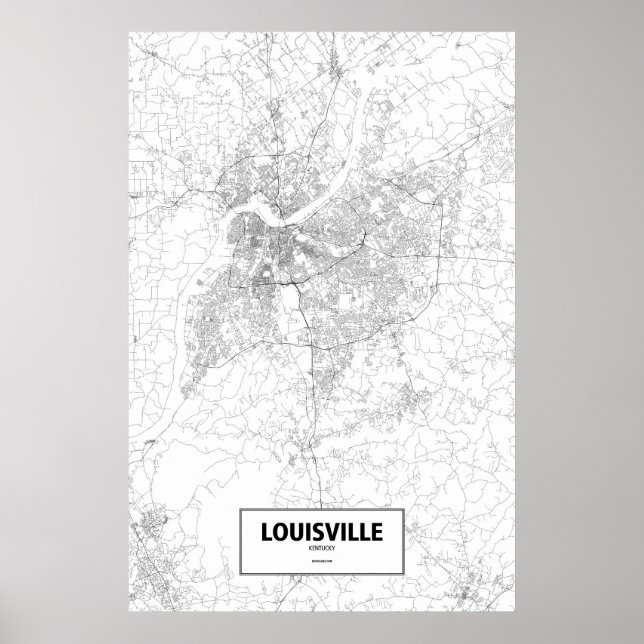 Louisville, Kentucky (svart på vitt) Poster (Framsidan)