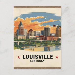 Louisville Kentucky USA Siluett Vykort