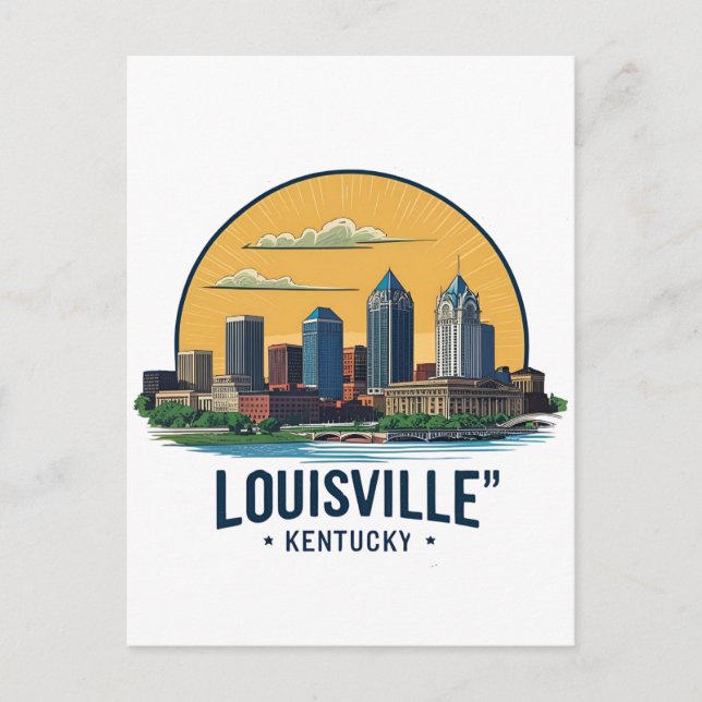 Louisville Kentucky USA Siluett Vykort (Framsida)