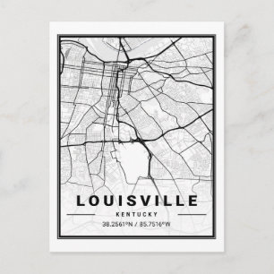 Louisville Kentucky USA Travel City Karta Vykort