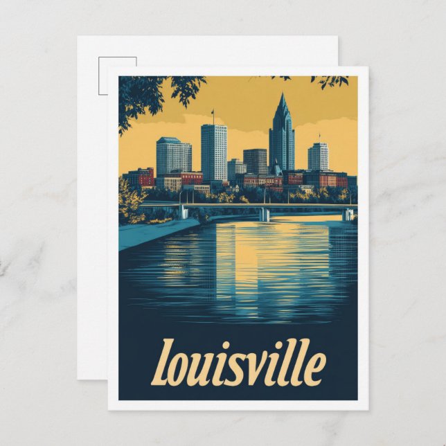 Louisville Kentucky Vintage resor Illustration Vykort (Fram/baksida)