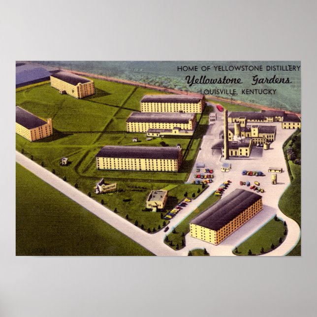 Louisville Kentucky Yellowstone Distillery Poster (Framsidan)