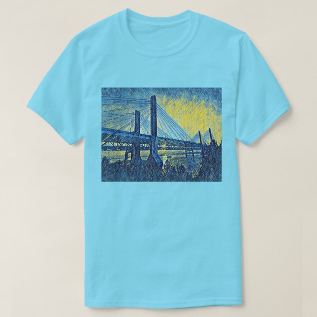 Louisville, KY Abraham Lincoln Bridge Painting T Shirt (Design framsida)