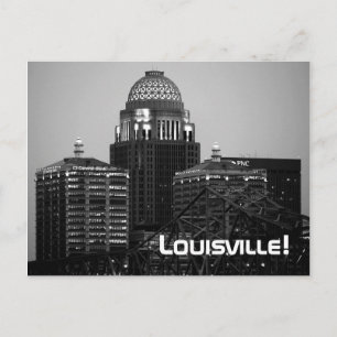 Louisville, KY - Black & White Print (vykort) Vykort