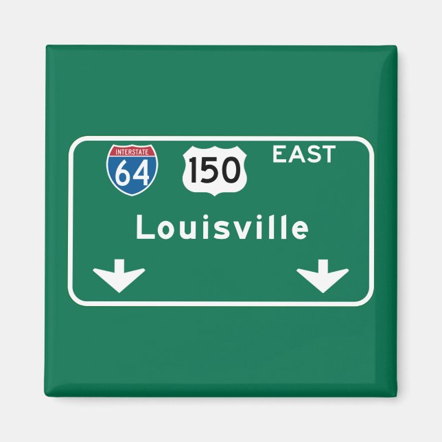 Louisville, KY Road Sign Magnet (Framsidan)