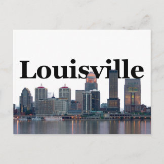 Louisville KY Siluett med Louisville i himlen Vykort