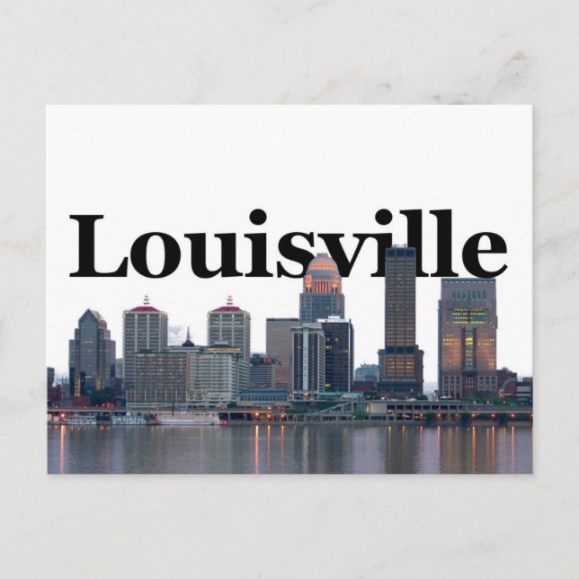 Louisville KY Siluett med Louisville i himlen Vykort (Framsida)