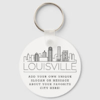 Louisville, KY Stylized Skyline | Anpassningsbar S