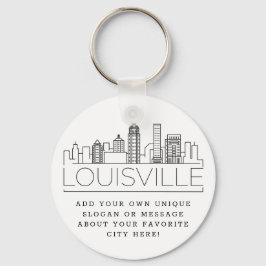 Louisville, KY Stylized Skyline | Anpassningsbar S Nyckelring