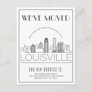 Louisville Modern Deco Byte av Adress Meddelande Vykort
