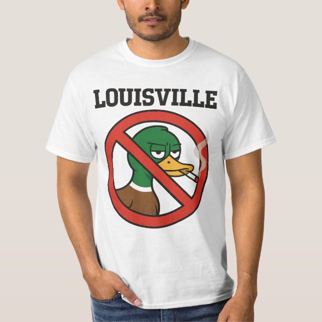 Louisville No Anka Smoking Sign - Lustigt Anti-Ank T Shirt (Framsida)