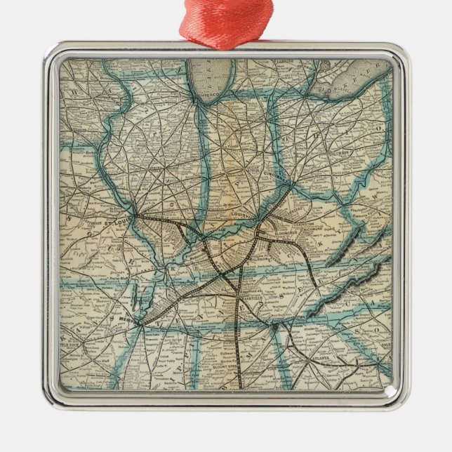 Louisville och Nashville järnväg 2 Julgransprydnad Metall (Framsidan)