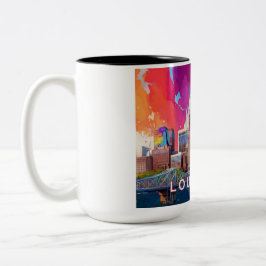 Louisville Skyline Abstrakt Art Två-Tonad Mugg