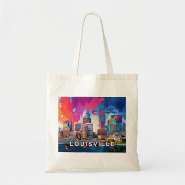 Louisville Skyline Abstrakt Art Tygkasse (Framsidan)