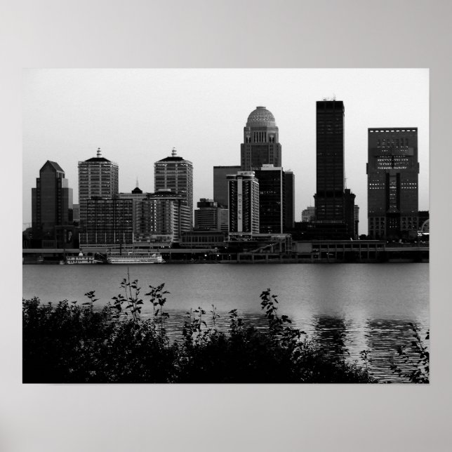 Louisville Skyline Black & White Print Poster (Framsidan)