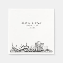 Louisville Skyline Bröllop Papper Cocktail Napkin Pappersservett