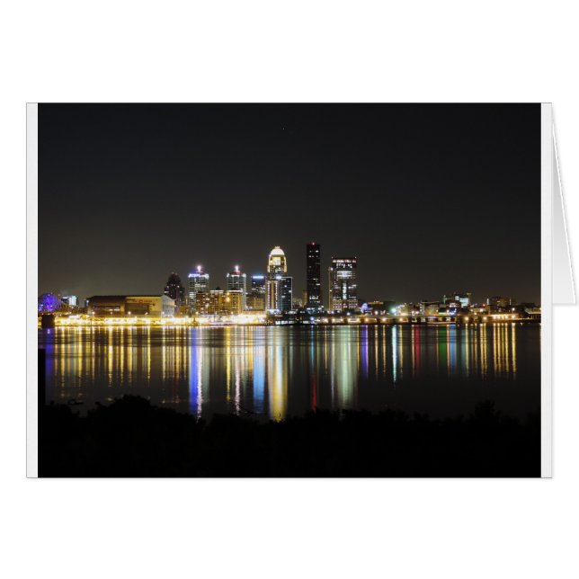 Louisville Skyline kväll Hälsningskort (Framsidan Horizontal)