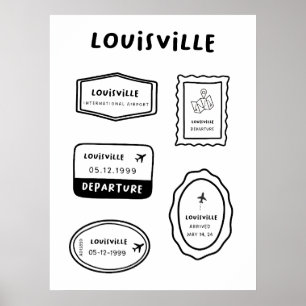 Louisville - Travel Frimärke Collection Minimali Poster