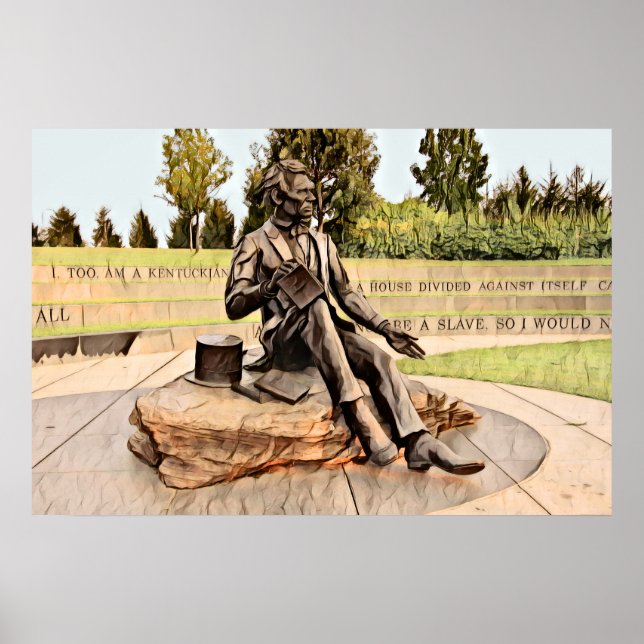 Louisvilles Lincoln Memorial Statue Watercolor Poster (Framsidan)