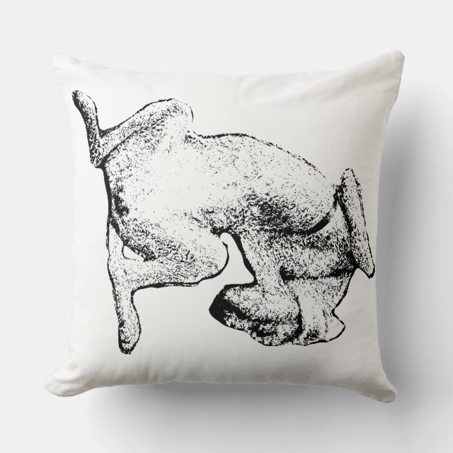Lounge Mode – Dog Art Throw Pillow Kudde (Framsida)