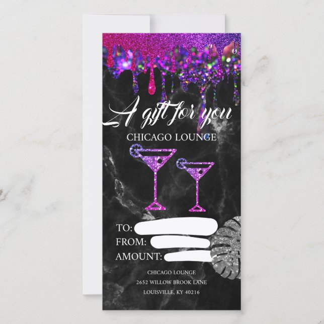 Lounge Pub Drinks Certificate Voucher (Framsida)