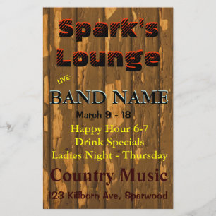 Lounge, Pub Tavern Live Music Flygblad